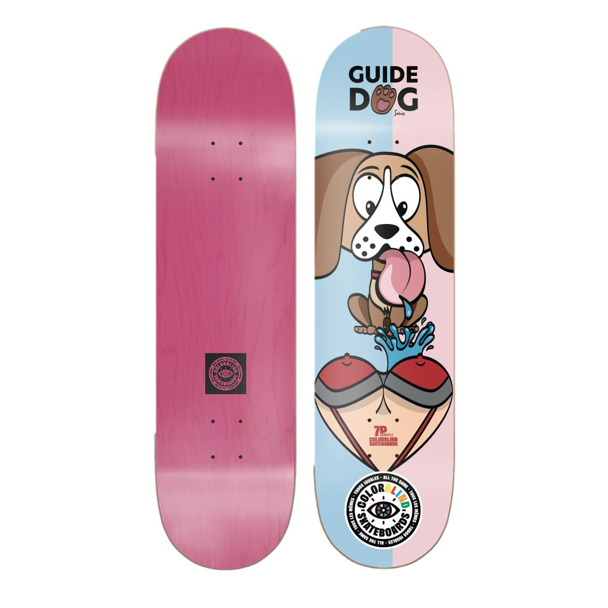 Colorblind Guide Dog Skateboard Deck 8.125"