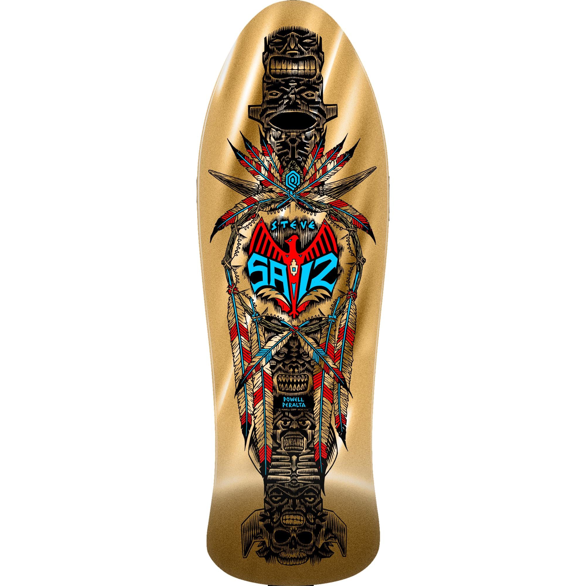 Powell Peralta Steve Saiz Totem Reissue Skateboard Deck Gold Foil - 10 x 30.81