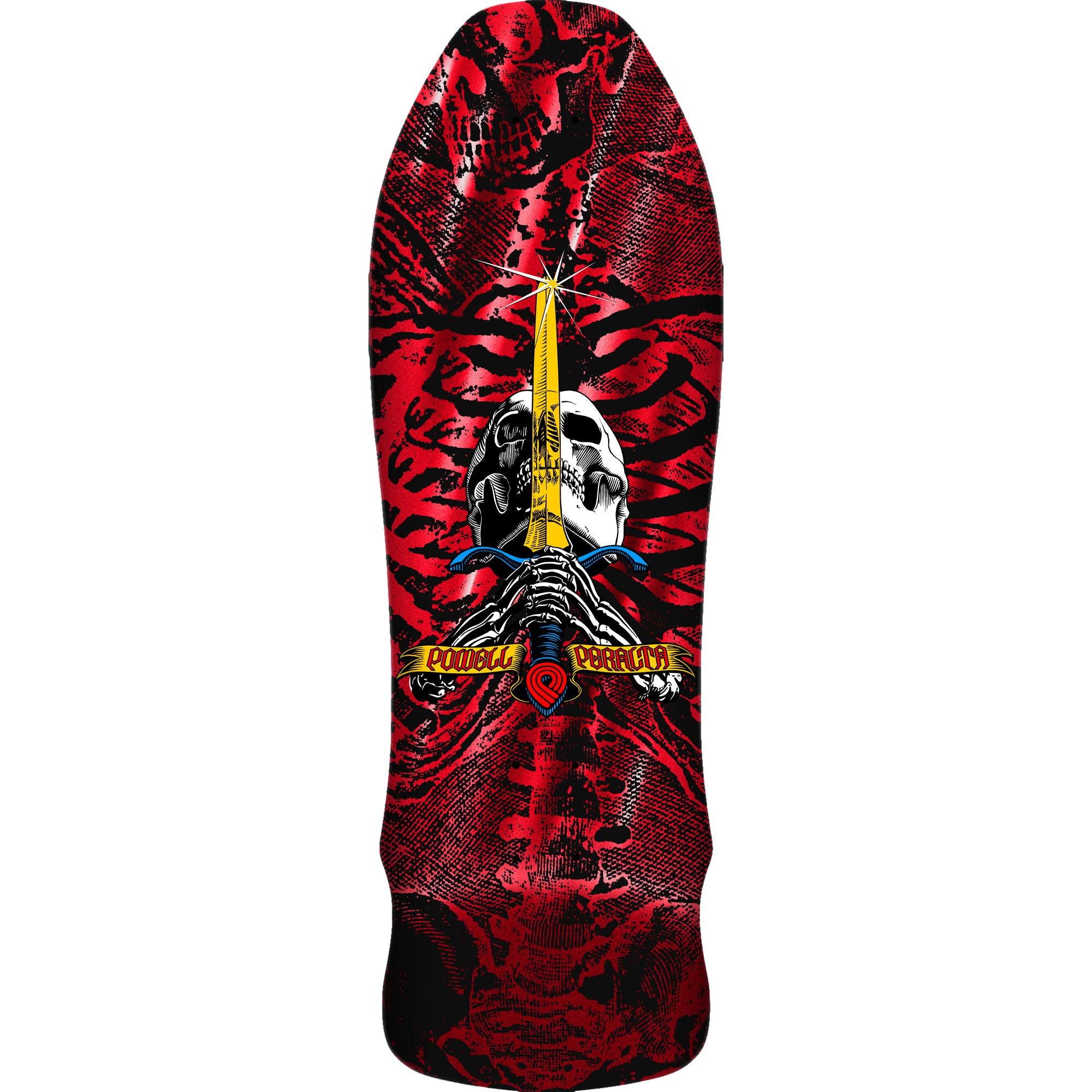 Powell Peralta Geegah Skull & Sword Reissue Red Foil Skateboard Deck - 9.75 x 30