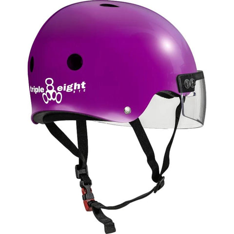 Triple 8 THE VISOR Certified Helmet SS Purple Gloss