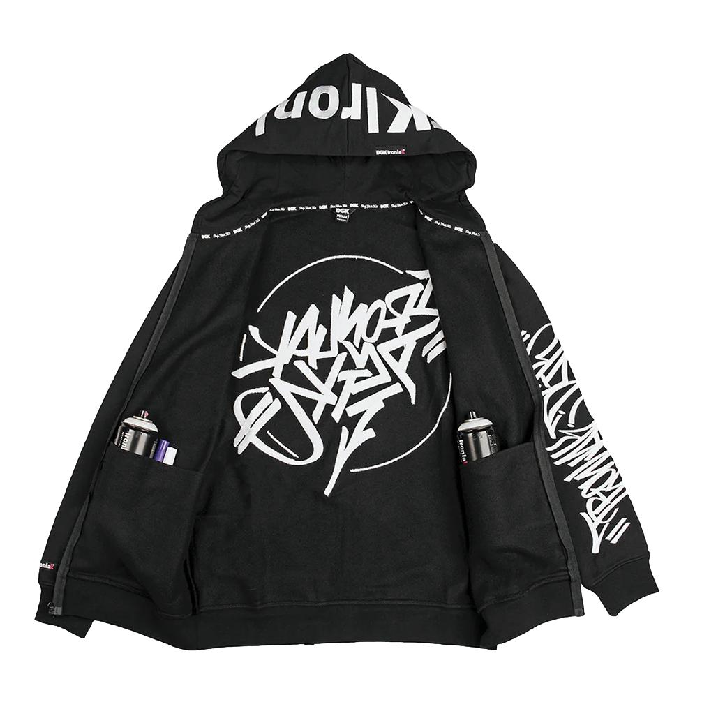 DGK x Ironlak Tag Zip Hood Black