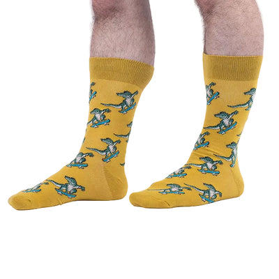 Sock it to Me "Skateboarding Gator" Mens Crew Socks