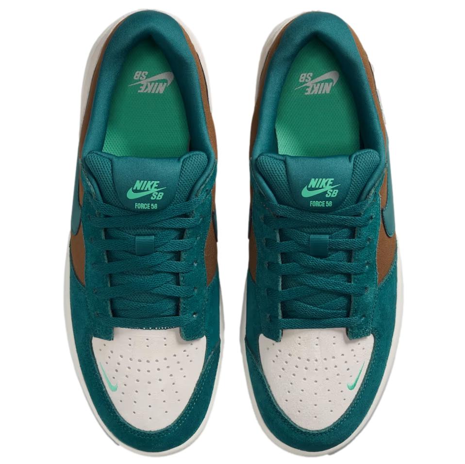 Nike SB Force 58 Mens Skate Shoe Mosswood Brown / Geode Teal