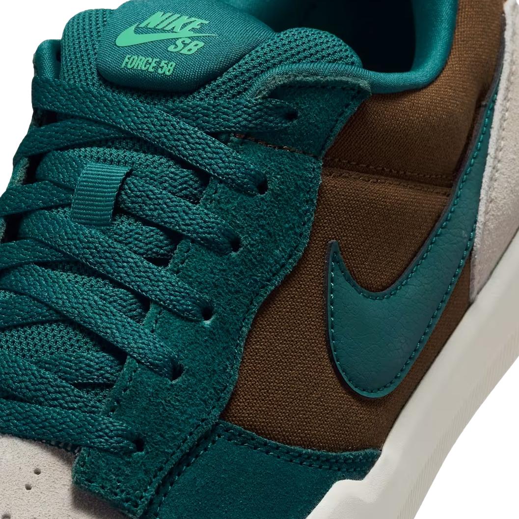 Nike SB Force 58 Mens Skate Shoe Mosswood Brown / Geode Teal