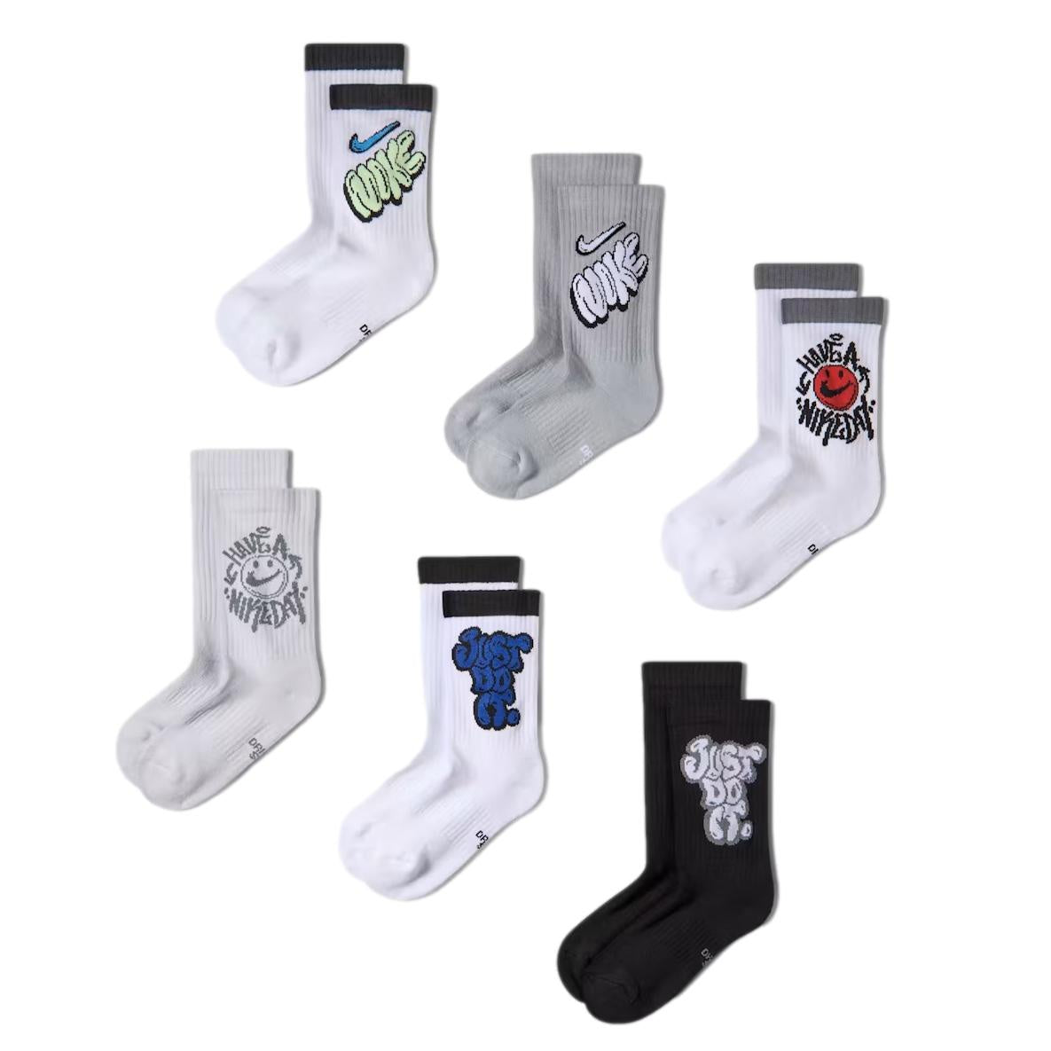 Nike Everyday Cushioned Youth Socks 6 Pack