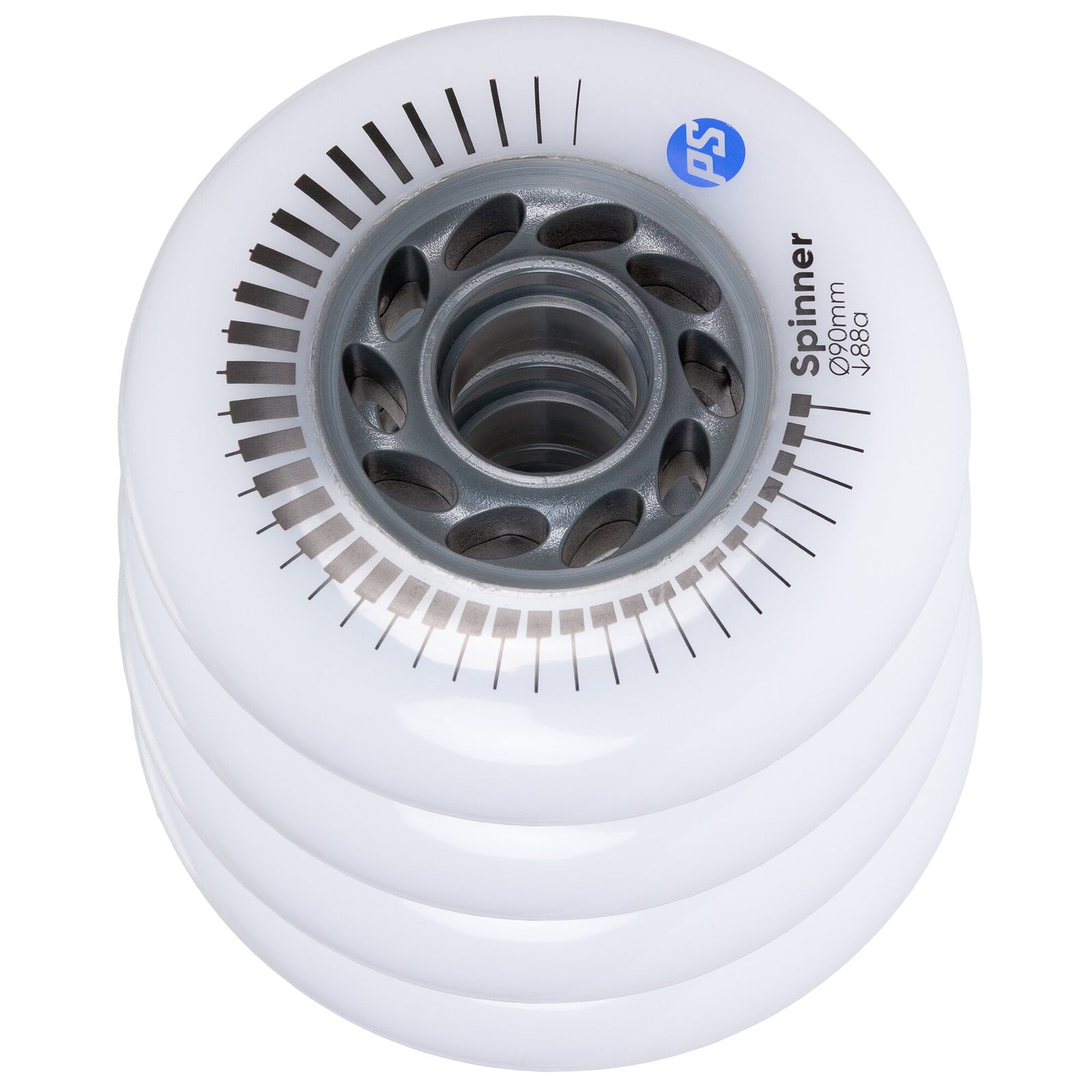 Powerslide Spinner Inline Wheels 90mm 88a White 4 Pack