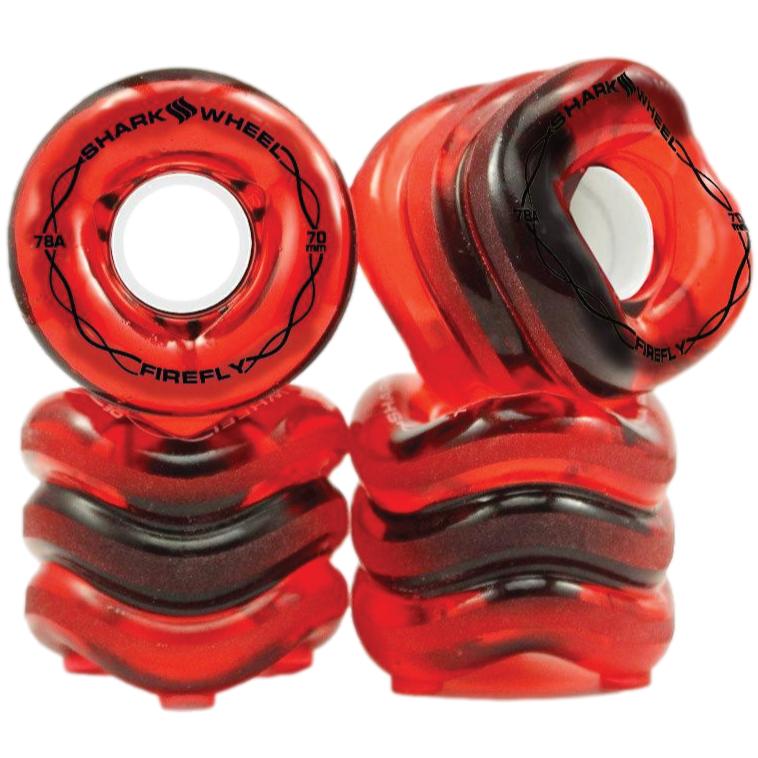 Shark Wheel 70mm / 78a Firefly Transparent Red LED