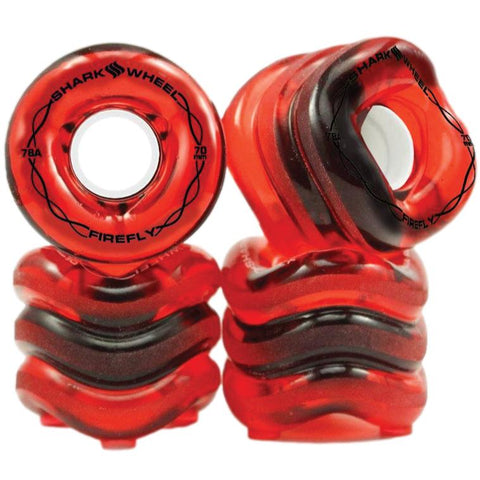 Shark Wheel 70mm / 78a Firefly Transparent Red LED