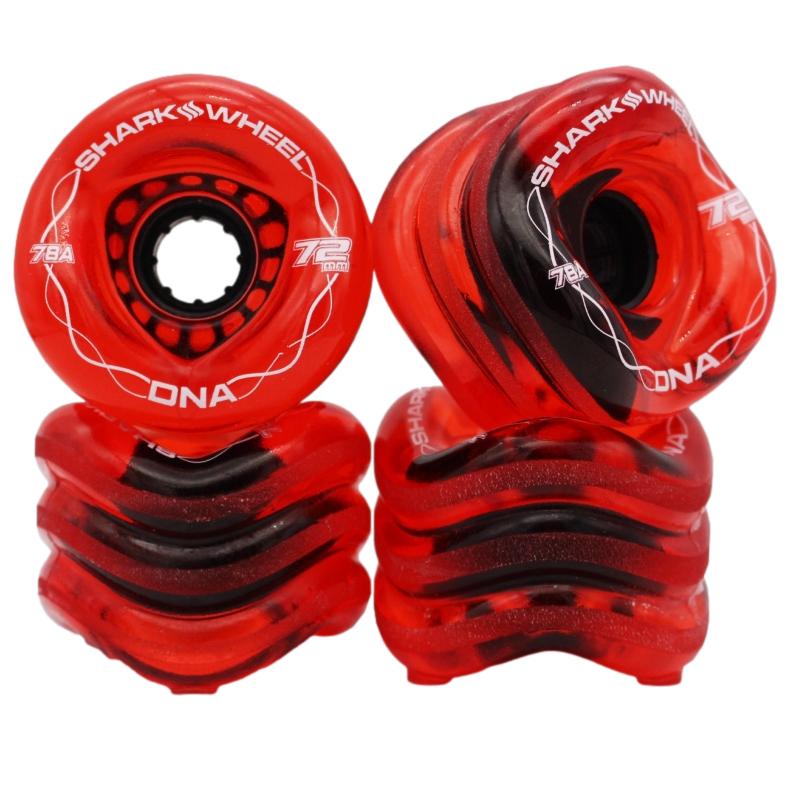 Shark Wheel 72MM / 78A DNA Transparent Red Skateboard Cruiser Wheels