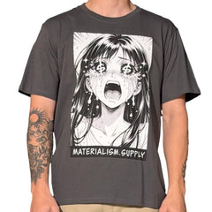 Materialism Crying Tee Grey