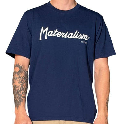 Materialism Baseball Tee Navy
