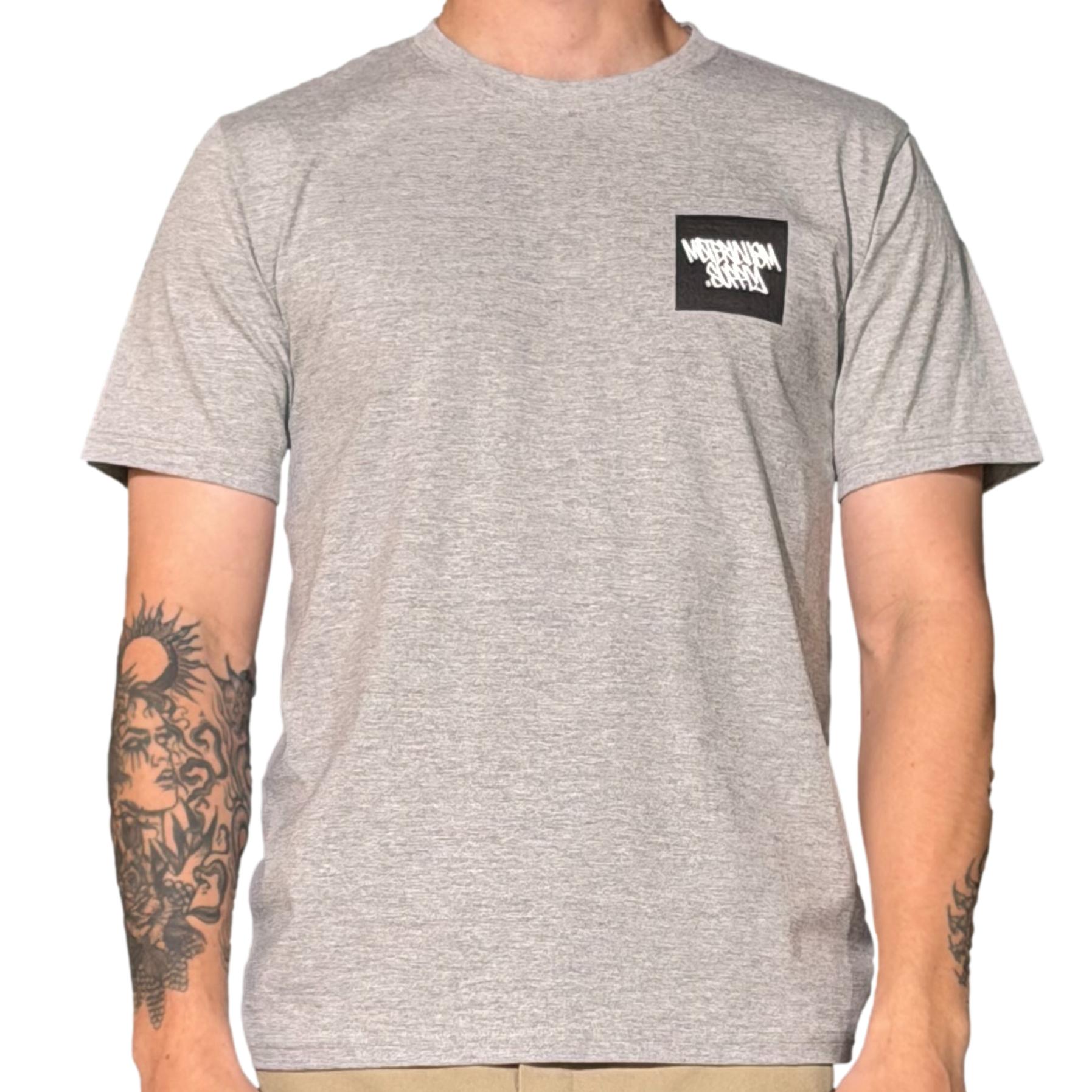 Materialism Square Logo Tee Grey