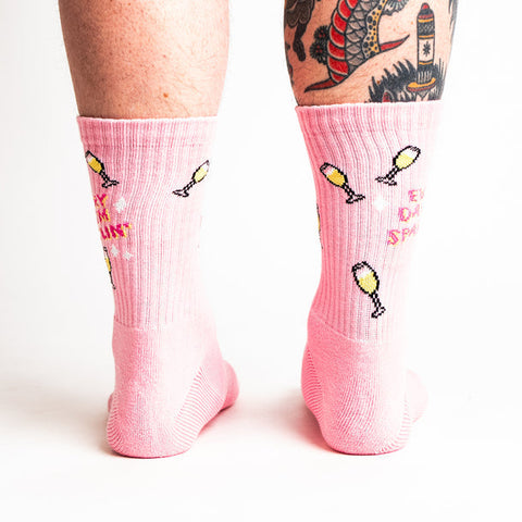 Sock it to Me "Everyday I'm Sparklin'" Ribbed Crew Athletic Socks