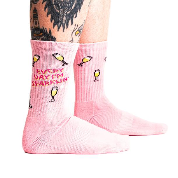 Sock it to Me "Everyday I'm Sparklin'" Ribbed Crew Athletic Socks