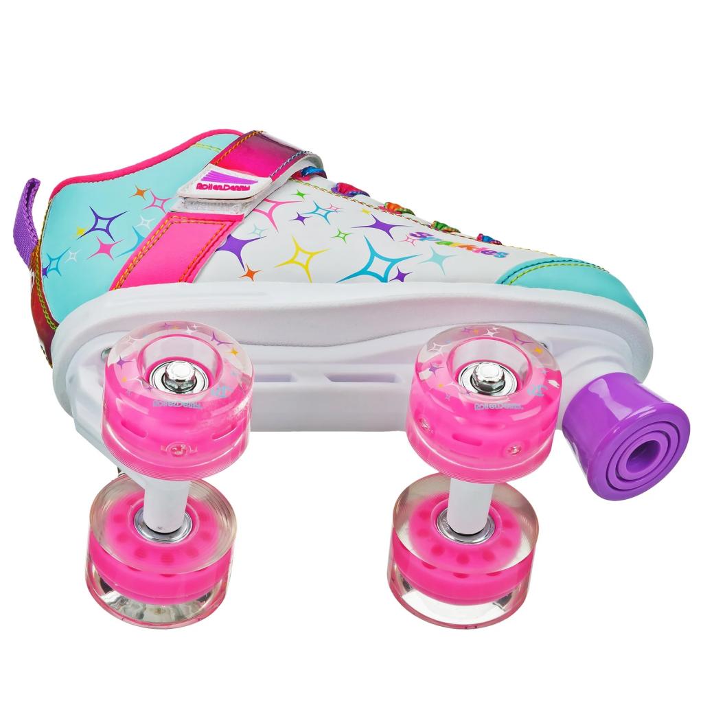 RDS Sparkle Girls Light Up Wheel White / Rainbow Skates
