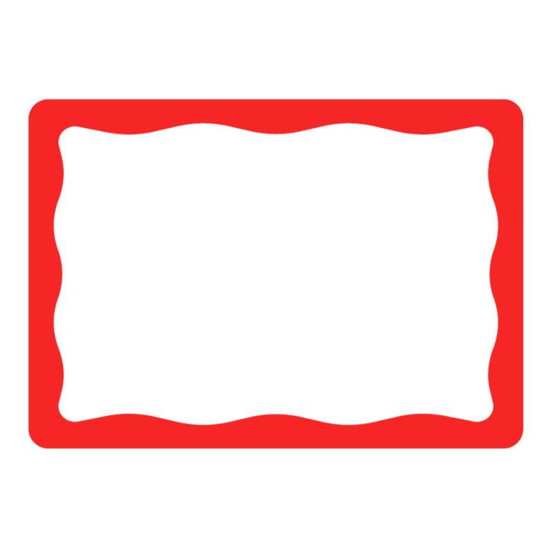 Red Wavy 50 Pack Eggshell Stickers