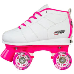 Crazy Skates Size Adjustable Rocket Rollerskates White/Pink