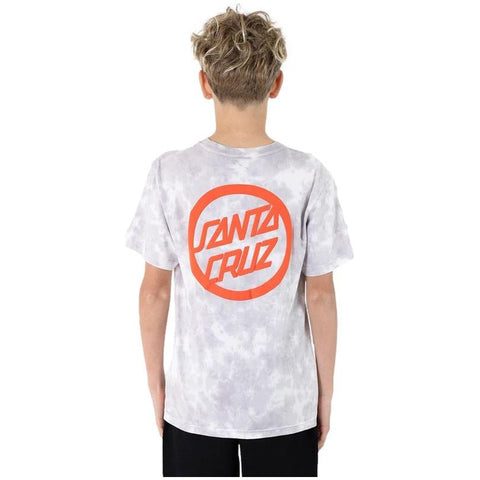 Santa Cruz Youth Bold Ring Dot T-Shirt Concrete Tie Dye