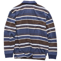 S-Double Peach Stripe Rugby Navy