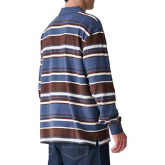 S-Double Peach Stripe Rugby Navy