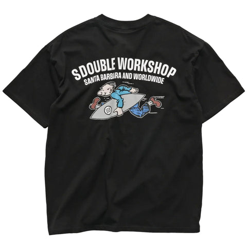 S Double Running Man Short Sleeve T-Shirt Black