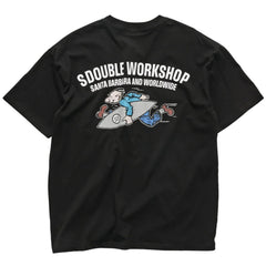 S Double Running Man Short Sleeve T-Shirt Black