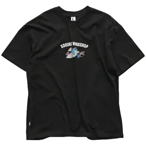 S Double Running Man Short Sleeve T-Shirt Black