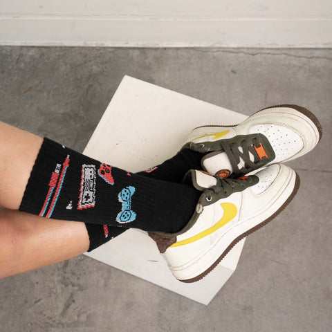 Sock it to Me "Press Play" Ribbed Crew Athletic Socks