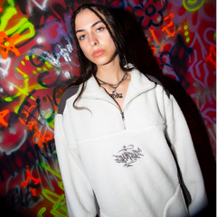 Gamble Sherpa Quarter Zip Jacket White