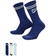 Nike Everyday Plus 3 Pack Sock Tri-Blue
