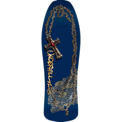 Powell Peralta Ray Underhill Cross Reissue Skateboard Deck Navy / Gold Foil - 9.9 x 31.5