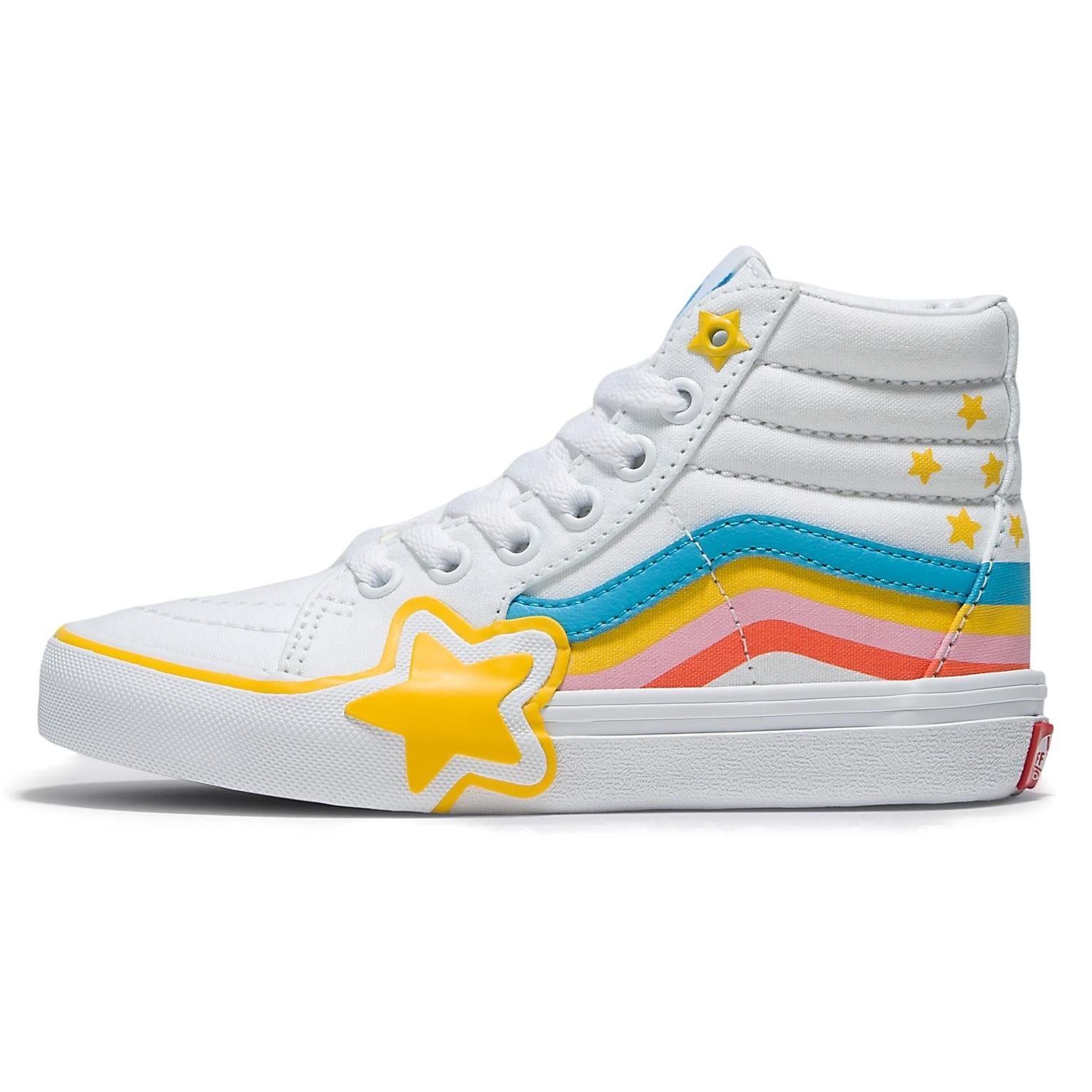 Vans Sk8-Hi Rad Rainbow True White Youth Skate Shoe