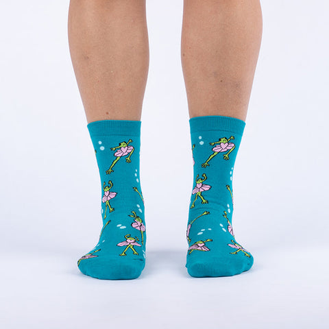 Sock it to Me "Ballet Frogs" Womens Crew Sock