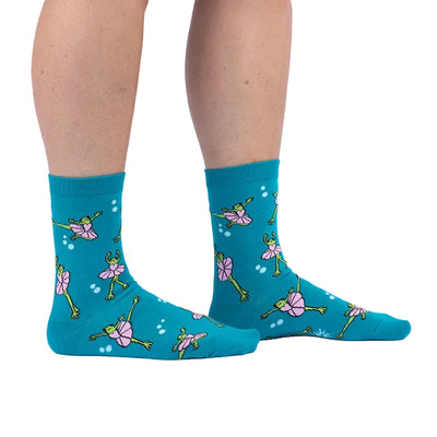 Sock it to Me "Ballet Frogs" Womens Crew Sock
