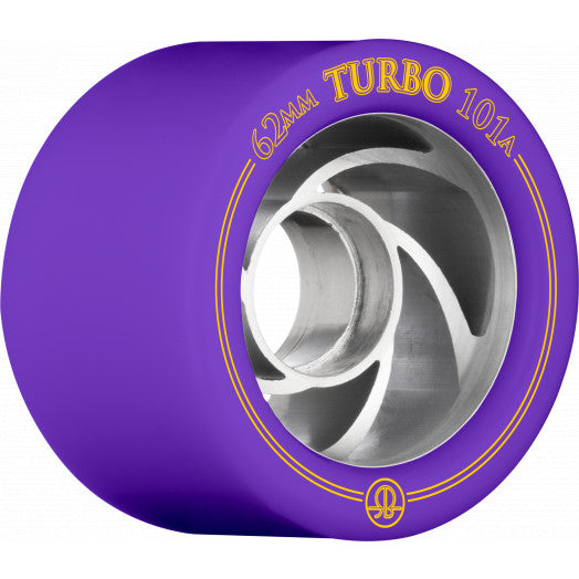 Rollerbones Turbo Wheel Clear Aluminium Hub 62mm 101a 8pk Purple