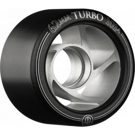 Rollerbones Turbo Wheel Clear Aluminium Hub 62mm 101a 8pk Black