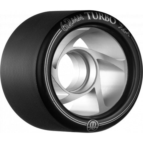 Rollerbones Turbo Wheel Clear Aluminium Hub 62mm 92a 8pk Black