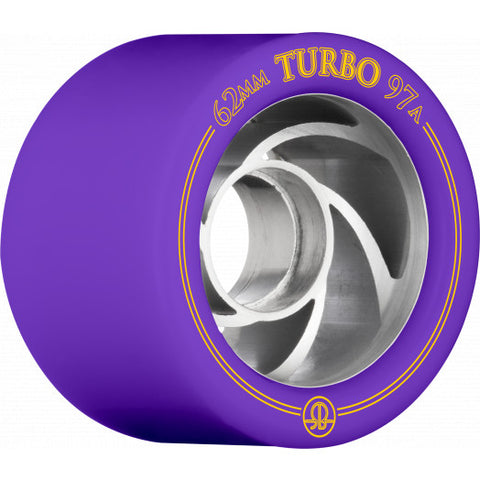 Rollerbones Turbo Wheel Clear Aluminium Hub 62mm 97a 8pk Purple