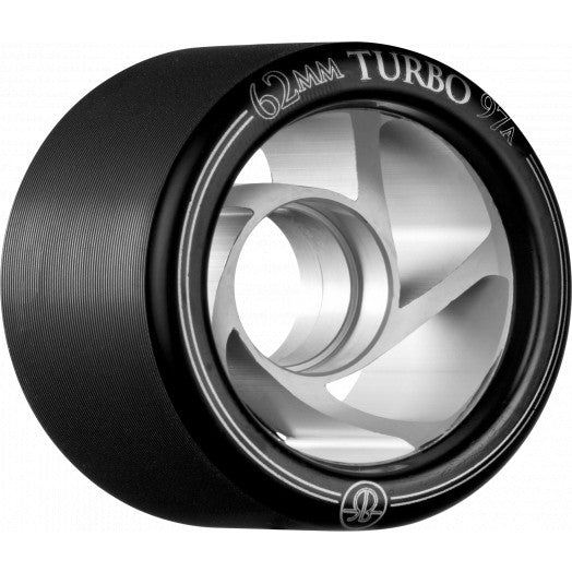 Rollerbones Turbo Wheel Clear Aluminium Hub 62mm 97a 8pk Black