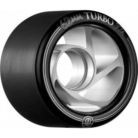 Rollerbones Turbo Wheel Clear Aluminium Hub 62mm 97a 8pk Black