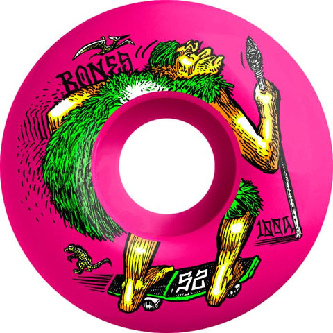 Bones OG 100s Neonderthal V4 Wide 52mm  Pink