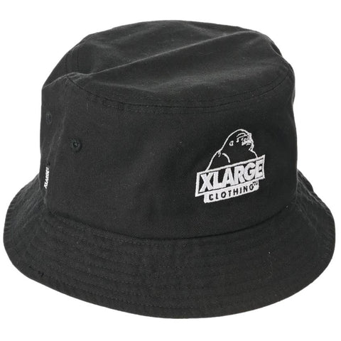X-Large Slanted Bucket Hat Logo Black