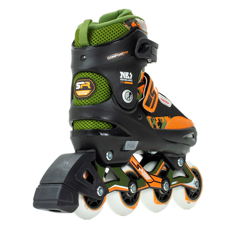 SFR Pixel Inline Skates Green Orange Adjustable