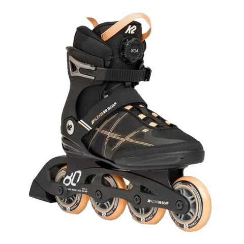 K2 Alexis 80 Boa Womens Inline Skates Black / Peach