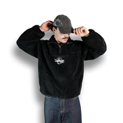 Gamble Sherpa Quarter Zip Jacket Black