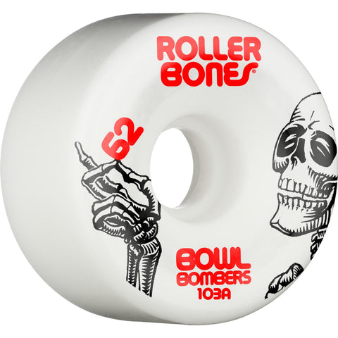 Rollerbones Bowl Bombers Wheels 62mm 103A 8pk White
