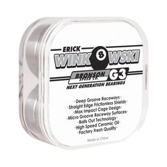 Bronson Erick Winkowski Pro G3 Skateboard Bearings 8 Pack