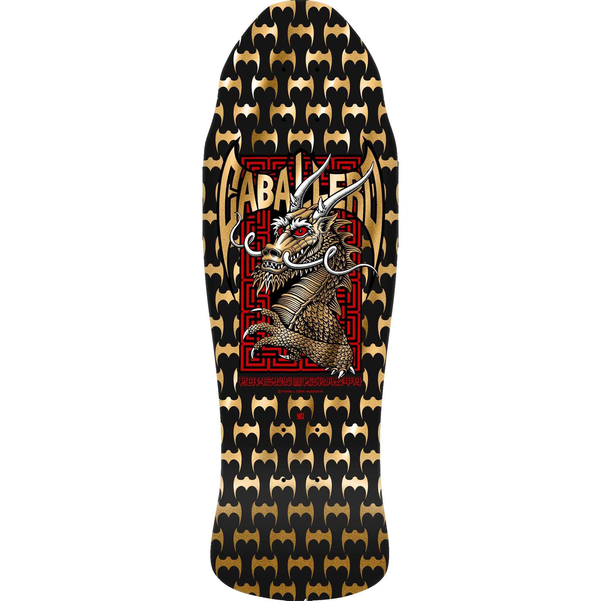 Powell Peralta Steve Caballero Street Reissue Skateboard Deck Black/Gold Foil - 9.625 x 29.75
