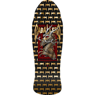 Powell Peralta Steve Caballero Street Reissue Skateboard Deck Black/Gold Foil - 9.625 x 29.75