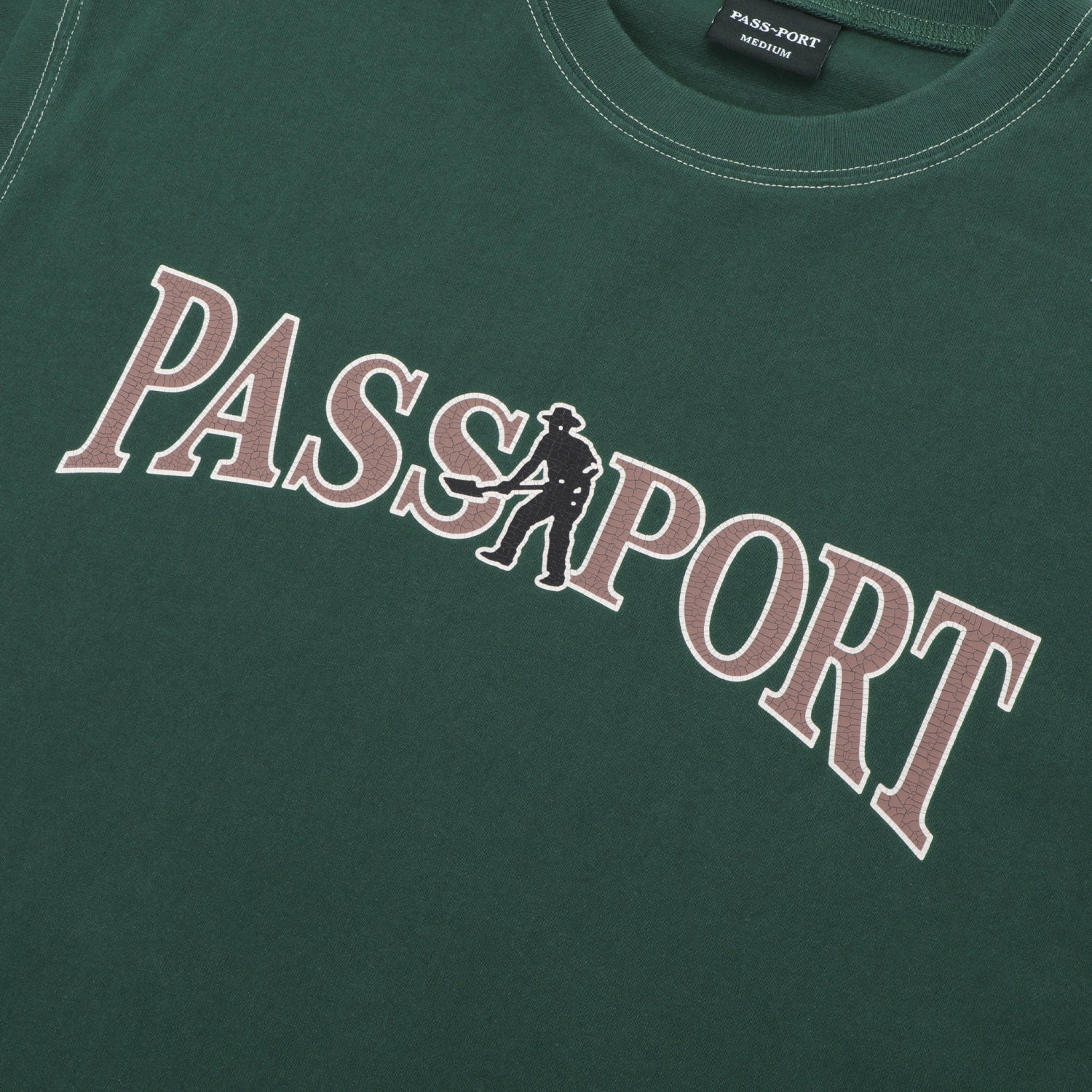 Pass-port Official Contrast T-Shirt Washed Forest Green